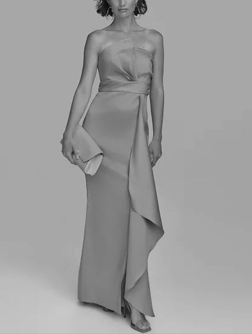 Donna Karan  Asymmetric Twist Strapless Gown Size 14